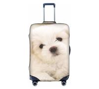 Wratle Funda protectora elástica para maleta, para equipaje de 45,7 a 76,2 cm, diseño de oso polar, Lindo cachorro maltés, S