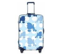Wratle Funda protectora elástica para maleta, se adapta a equipaje de 18 a 30 pulgadas, diseño de caniche morado con lunares, Caniche azul con lunares, S