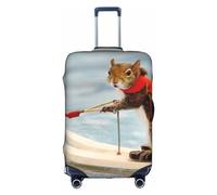 Wratle Funda protectora elástica para maleta, se adapta a equipaje de 18 a 30 pulgadas, diseño de caniche morado con lunares, Ardilla zorro para esquí acuático, S