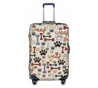Wratle Funda protectora elástica para maleta, se adapta a equipaje de 45,7 a 76,2 cm, estampado de huesos y patas, Hueso y huella de pata, S