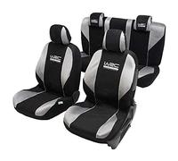 WRC 007339 Rally - Fundas universales para Asientos Delanteros y Traseros de Coche (4 Piezas), Color Negro y Plateado