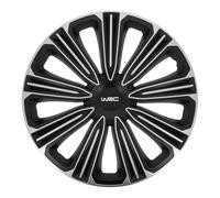 WRC 007491 - 4 tapacubos bicolores para todos los tipos de ruedas, 15 pulgadas, color negro