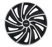 WRC 007598 4 Tapacubos 15 Pulgadas, Turbo Bicolor Negro y Gris