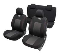 WRC Funda de asiento universal : 2 asientos (delanteros) + banqueta fraccionable (trasera) - Poliéster negro/rojo (Ref: 007590)