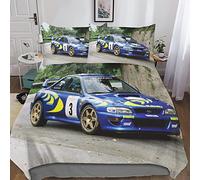 WRC-Car Race Juego De Funda De Edredón con Estampado 3D para Niños Y Adultos con Fundas De Almohada Juego De Cama De Edredón Juego De 3 Piezas Funda De Edredón King(220x240cm)