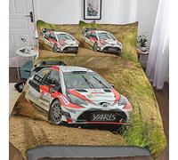 WRC-Car Race Juego De Ropa De Cama Juego De Funda Nórdica 3D Funda De Edredón De Microfibra Suave con Fundas De Almohada, Funda De Edredón Juego De 3 Piezas King(220x240cm)