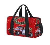 Wreath Cars - Bolsa de lona deportiva de Navidad, color rojo, para fin de semana, noche, viajes, gimnasio, para niños, niñas, niños, mujeres y hombres