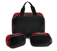 Wreath Cars - Bolsa de maquillaje de Navidad para mujeres y hombres, bolsa de cosméticos translúcida de Navidad, bolsa de baño, bolsa de ducha, 3 piezas, organizador de cosméticos de viaje, color, XL,