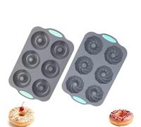 Wreath Ice Mold for Holiday Cocktails, 6-Cavity Christmas Wreath Ice Mold for Wreath Ice Cubes Donuts Soap & Chocolate, Easy Release for Baking & DIY Crafts (Style 11)