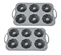 Wreath Ice Mold, Silicone Wreath Ice Cube, Round Holiday Wreaths Jello Puding Cake Pan, for Cubes, Cakes (#B,2PCS)