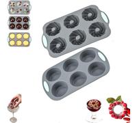 Wreath Ice Mold, Wreath Ice Mold for Holiday Cocktails, 6 Hole Silicone Cube Trays Suitable for Holiday Cocktails/Chocolate/Desserts (2PCS-CE)