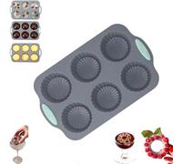 Wreath Ice Mold, Wreath Ice Mold for Holiday Cocktails, 6 Hole Silicone Cube Trays Suitable for Holiday Cocktails/Chocolate/Desserts (1PCS-B)