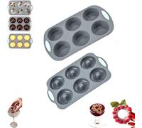 Wreath Ice Mold, Wreath Ice Mold for Holiday Cocktails, 6 Hole Silicone Cube Trays Suitable for Holiday Cocktails/Chocolate/Desserts (2PCS-AC)