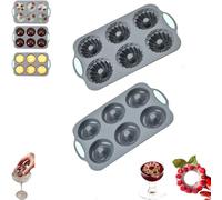 Wreath Ice Mold, Wreath Ice Mold for Holiday Cocktails, 6 Hole Silicone Cube Trays Suitable for Holiday Cocktails/Chocolate/Desserts (2PCS-AB)