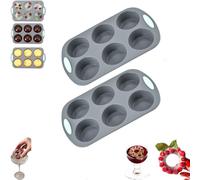 Wreath Ice Mold, Wreath Ice Mold for Holiday Cocktails, 6 Hole Silicone Cube Trays Suitable for Holiday Cocktails/Chocolate/Desserts (2PCS-CC)