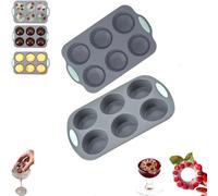 Wreath Ice Mold, Wreath Ice Mold for Holiday Cocktails, 6 Hole Silicone Cube Trays Suitable for Holiday Cocktails/Chocolate/Desserts (2PCS-CD)