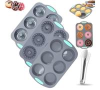 Wreath Ice Mold, Wreath Ice Mold for Holiday Cocktails, 6 Hole Wreaths Ices Cubes, Silicone Christmas Wreaths Ices Cube Tray, for Cubes, Donuts, Soap & Chocolate, Easy Release (W)