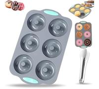 Wreath Ice Mold, Wreath Ice Mold for Holiday Cocktails, 6 Hole Wreaths Ices Cubes, Silicone Christmas Wreaths Ices Cube Tray, for Cubes, Donuts, Soap & Chocolate, Easy Release (B)