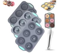 Wreath Ice Mold, Wreath Ice Mold for Holiday Cocktails, 6 Hole Wreaths Ices Cubes, Silicone Christmas Wreaths Ices Cube Tray, for Cubes, Donuts, Soap & Chocolate, Easy Release (R)