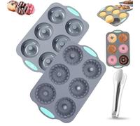 Wreath Ice Mold, Wreath Ice Mold for Holiday Cocktails, 6 Hole Wreaths Ices Cubes, Silicone Christmas Wreaths Ices Cube Tray, for Cubes, Donuts, Soap & Chocolate, Easy Release (H)