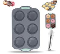 Wreath Ice Mold, Wreath Ice Mold for Holiday Cocktails, 6 Hole Wreaths Ices Cubes, Silicone Christmas Wreaths Ices Cube Tray, for Cubes, Donuts, Soap & Chocolate, Easy Release (A)