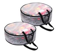 Wreath Storage - 2 Pieces Transparent Organizer, Waterproof Garland Storage Bag, Durable Holiday Decoration Case | Christmas Halloween Festival Apartment Garage Attic Laundry Wardrobe Home Seasonal Di