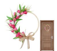 Wreaths for Front Door,Aesthetic Artificial Flowers with Bow,Boho Outdoor Wreath Spring Decor - for Indoor Outdoor Garden Yard Patio Porch Farmhouse Wedding Easter Holiday Party