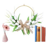 Wreaths for Front Door - Artificial Flower Decor, Bohemian Spring Outdoor Wreath | Artificial TulipFlowers for Front Door, Wall, Porch, Window | Home, Indoor, Valentine's Day, Wedding, Housewarming