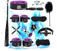 WreGmgg 12 Piezas Multifuncional Ajustable De Cuero Conjunto De Fitness, Pulsera De Mano + CombinacióN De Cuerda De Nylon, D-3 (PúRpura)