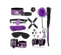 WreGmgg 12 Set Viola Negro, Famiglia Yoga Kit Regolable Instrumenti Di Allenamento, Cuoio Collo Coscia Supporto, Stretch Allenamento del Cuerpo, Regalo por Pareja - H6