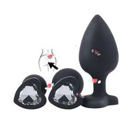 WreGmgg 3 Piezas De Equipo De Ejercicio De Cadera Negra, con DecoracióN De Diamante En Forma De CorazóN Y Accesorios Flexibles De Silicona + Z + 35 (Blanco)