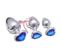 WreGmgg Accesorio De Entrenamiento Exquisito De Acero Inoxidable De Tres Piezas, Base De Lujo Ligera Incrustada De Diamante En Forma De CorazóN, Diamante De 11 Colores Opcional + Z + 36 (Azul Oscuro)