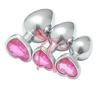 WreGmgg Accesorio De Entrenamiento Exquisito De Acero Inoxidable De Tres Piezas, Base De Lujo Ligera Incrustada De Diamante En Forma De CorazóN, Diamante De 11 Colores Opcional + Z + 36 (Rosa)