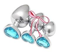 WreGmgg Accesorio De Entrenamiento Exquisito De Acero Inoxidable De Tres Piezas, Base De Lujo Ligera Incrustada De Diamante En Forma De CorazóN, Diamante De 11 Colores Opcional + Z + 36 (Azul Claro)