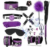 WreGmgg Accesorios Multifuncionales De 12 Piezas De Cuero Suave del Kit De Fitness con Cuerda De Nylon Y MáScara para Los Ojos, Accesorios De Ocio para El Hogar, Regalo De Pareja - D8