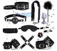 WreGmgg Accesorios Multifuncionales De 12 Piezas De Cuero Suave del Kit De Fitness con Cuerda De Nylon Y MáScara para Los Ojos, Accesorios De Ocio para El Hogar, Regalo De Pareja - D8