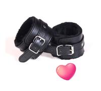 WreGmgg Bdsm Esposas Negro Deportes De Interior Ajustables PU Cuero Esposas con Cadena De TraccióN, Accesorios De Papel, Regalo De Pareja - D5