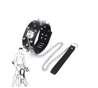 WreGmgg Collar de deporte para mascotas de cuero negro, tirador de yoga cuerda entrenamiento elasticidad fitness, par regalo-H