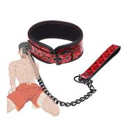 WreGmgg Collar De Diamante Rojo, Cuero Suave, Conector De Cadena, Collar De Yoga Y Fitness, Regalo para Parejas - H