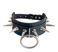 WreGmgg Collar de Pendientes de Cuero Negro Multifuncional, Robusto y Duradero, diseño de Moda, versátil, Resistente a la construcción - Z