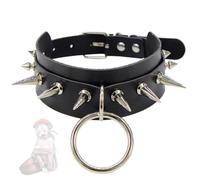 WreGmgg Collar Multifuncional con Accesorios Decorativos, 1, Cuero con diseño de Clavos, tamaño Uniforme, Negro, Dormitorio, Interior, Regalo Original - Z