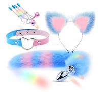 WreGmgg Conjunto de 4 Piezas de Nylon Blue Cosplay Fox, Diseño Simple y Generoso, Elegante y práctico, diseño Innovador, confiable - Z