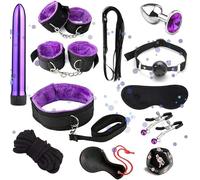 WreGmgg Conjunto De Nylon De 12 Piezas, Conjunto De Entrenamiento del Dormitorio con MáScara para Los Ojos del SueñO Y Palo De Pluma - D5 (PúRpura)