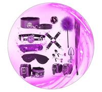 WreGmgg Cuero 12 Piezas Dormitorio Entrenamiento Conjunto para Mejorar La Fuerza Muscular, Conjunto De Fitness con CordóN De Nylon - Accesorios De Entrenamiento-D8 (Negro PúRpura)