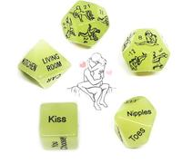 WreGmgg Dados Verdes Plsticos Hexaedricos Brillan en la Oscuridad para Juegos y Diversin de Adultos!