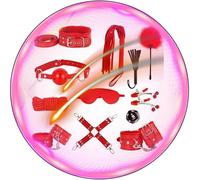 WreGmgg El Juego De Ejercicio De Gimnasio De Casa Incluye 12 Accesorios Diferentes, Incluyendo Equipo De Ejercicio AeróBico Ajustable para Hombres Y Mujeres-Q (Rojo)