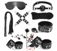 WreGmgg Fitness De Cuero Negro Resistente Y Duradero Juego De 10 Piezas -Z