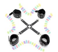 WreGmgg Hebilla Cruzada Multifuncional De Cuero Negro Familia MuñEca Y Muslo PuñOs, Regalo De Pareja - D20-