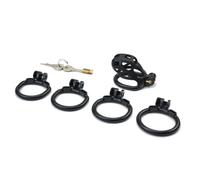 Wregmgg Jaula De Resina Negra con Accesorios, 4 Anillas Y 1 Llave-Miniatura-Z