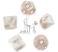 WreGmgg Juego de Dados Blancos de 5 Piezas, añade diversión y emoción a los Accesorios de Juego.